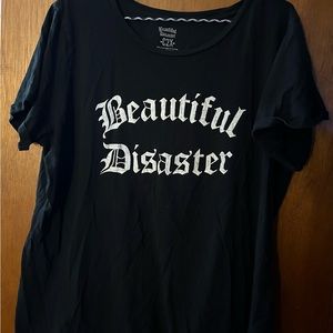 Black Beautiful Disaster Logo T-Shirt C2X